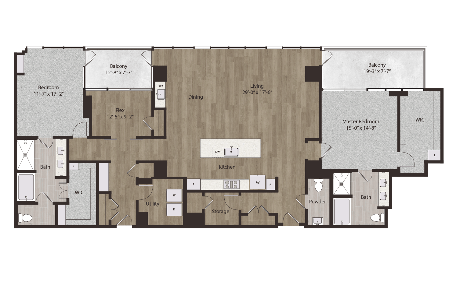 Floor plan layout diagram for P1